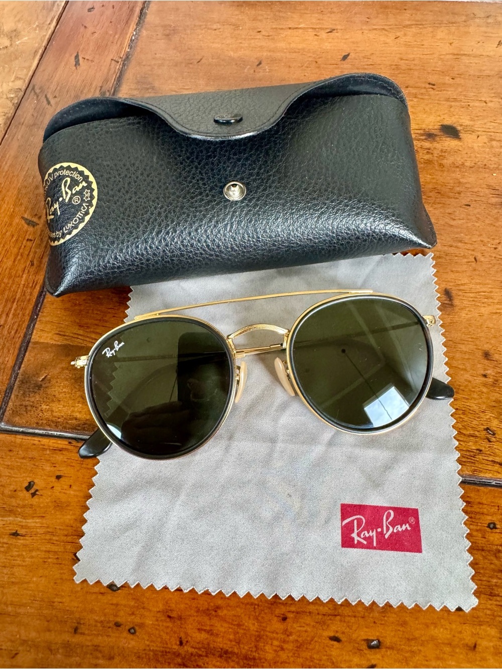 Ray-Ban RB3647 Double Bridge Sunglasses  G15 Arista Gold